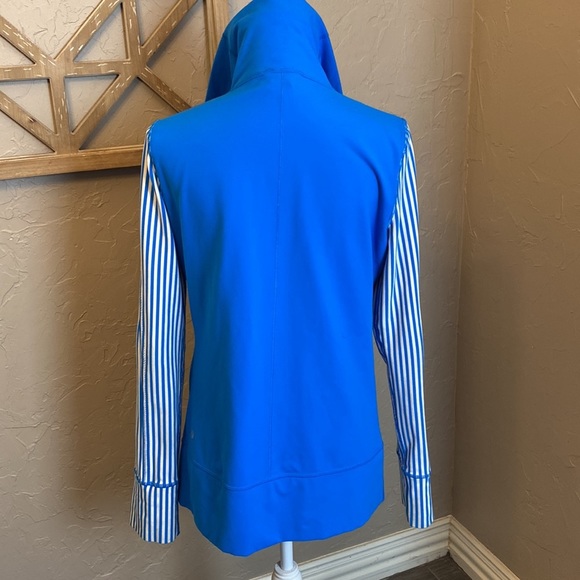 *Reworked* Lululemon Daily Yoga Jacket Beaming Blue/Classic Stripe Size 10 - Picture 5 of 14